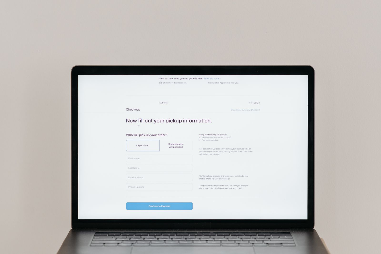 Small business website design on a laptop